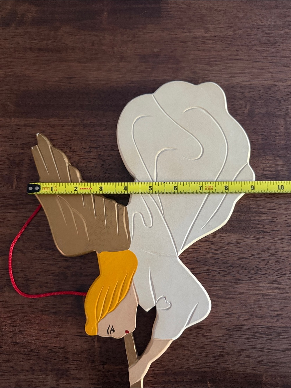 Wooden angel hanging ornament - Picture 7 of 9